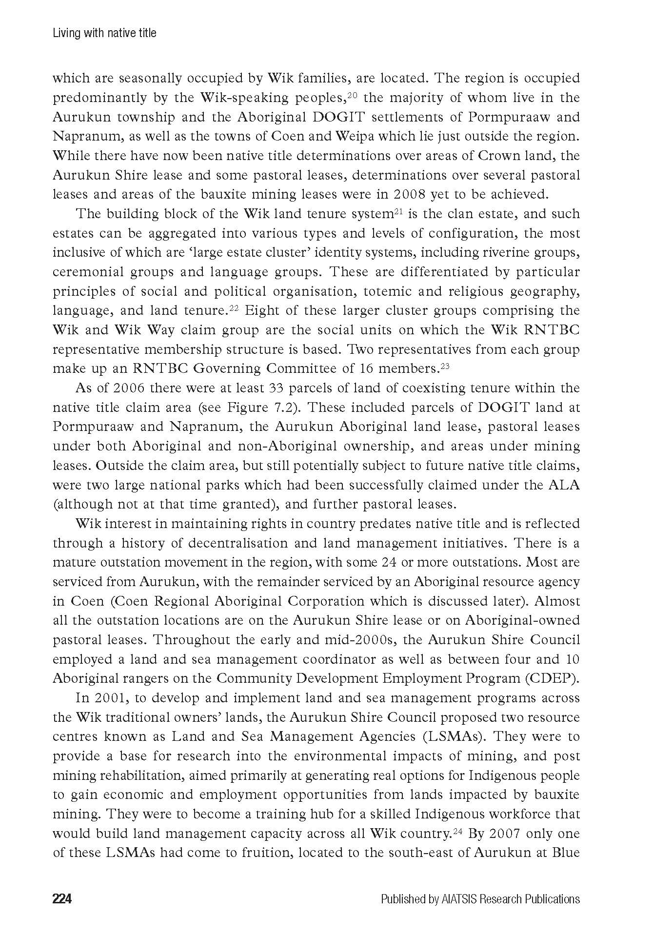 Living with native title -