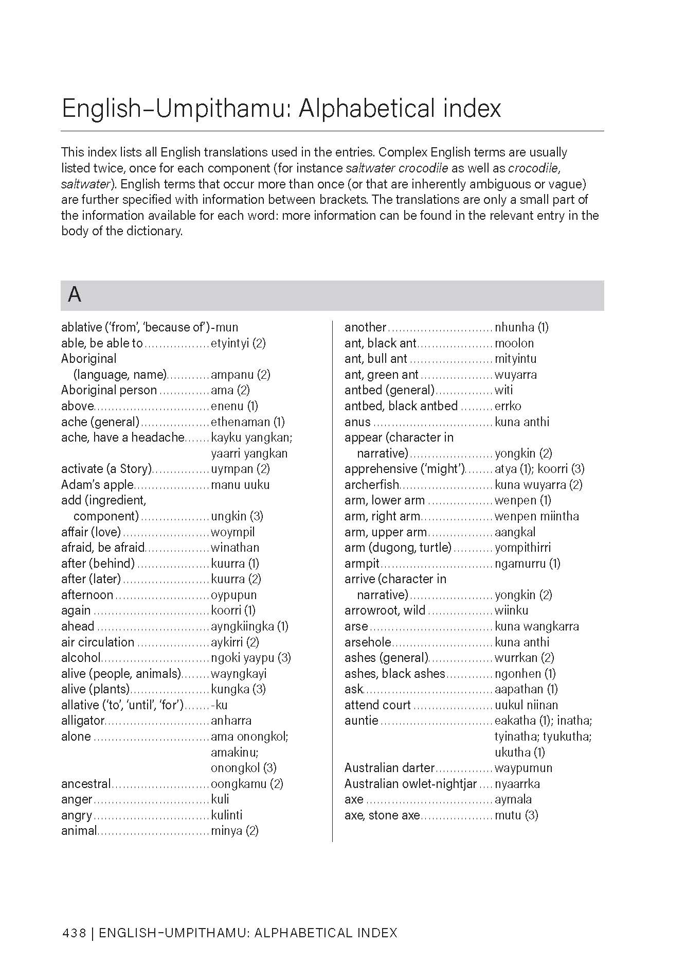 A dictionary of Umpithamu -