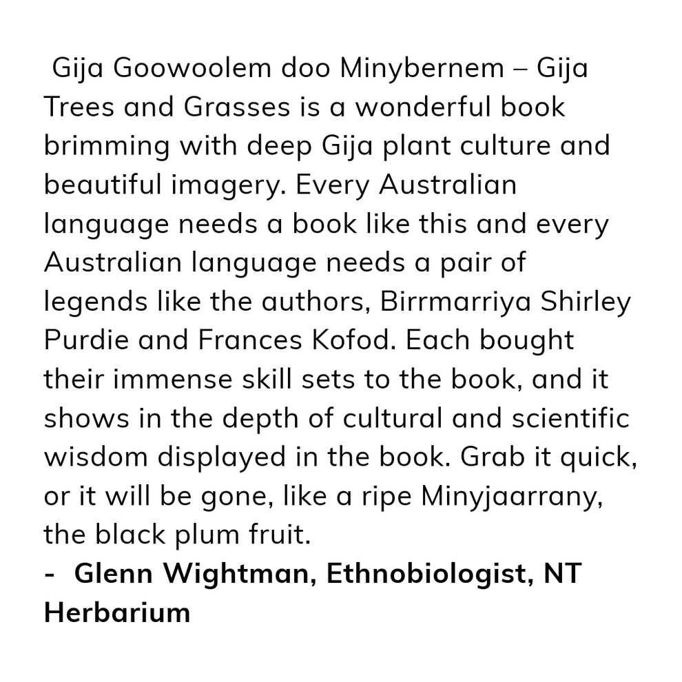 Gija Goowoolem doo Minybernem – Gija Trees and Grasses – AIATSIS Shop