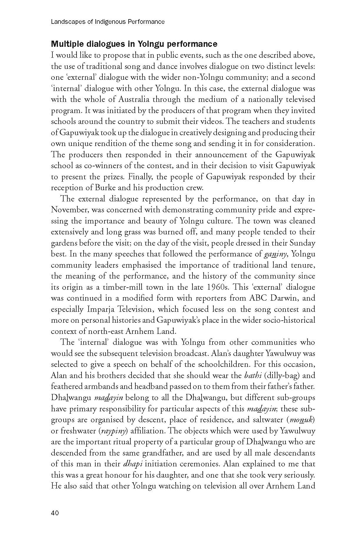 Landscapes of Indigenous Performance -