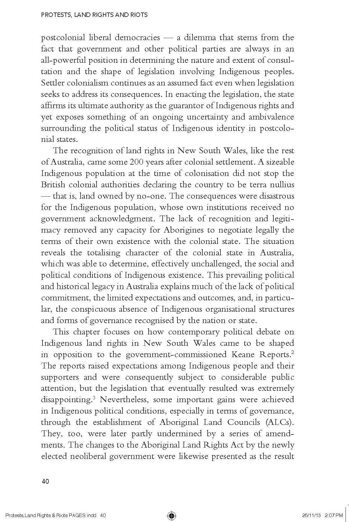 Protest Land Rights and Riots -